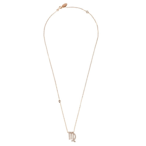 Zodiac Star Sign Pendant Necklace Rose Gold Virgo