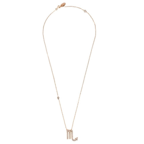 Zodiac Star Sign Pendant Necklace Rose Gold Scorpio