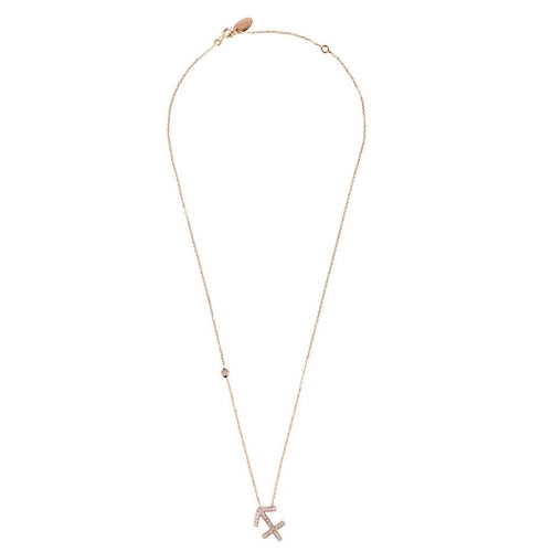 Zodiac Star Sign Pendant Necklace Rose Gold Sagittarius