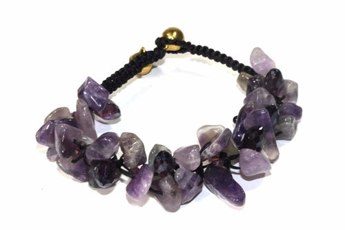 Armband aus rohem Amethyststein