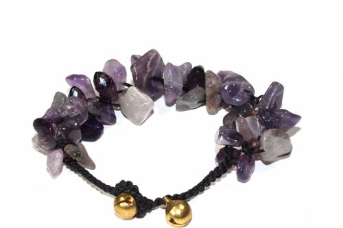 Armband aus rohem Amethyststein