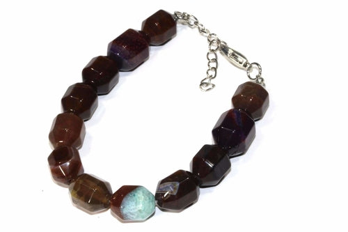 Einzigartiges Yoga-Armband aus gemischten braunen Quarzkieseln