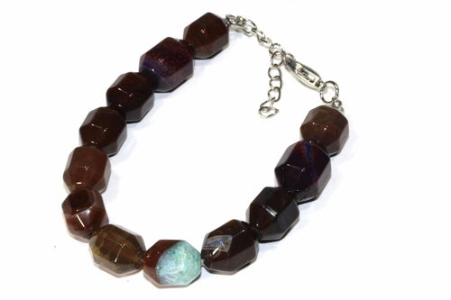 Einzigartiges Yoga-Armband aus gemischten braunen Quarzkieseln
