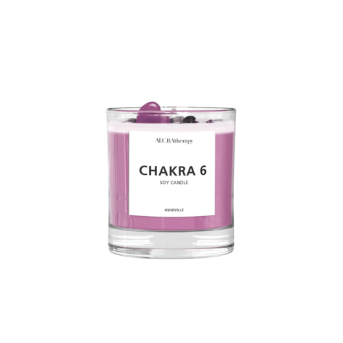 Chakra 6 Amethyst & Turmalin Edelsteinkerze