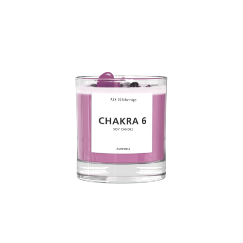 Chakra 6 Amethyst & Turmalin Edelsteinkerze