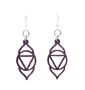 Ajna chakra laser-cut wood earrings