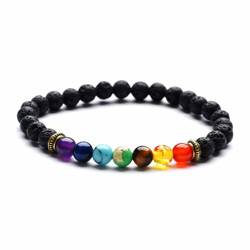 Lava Stone Chakra Bracelets