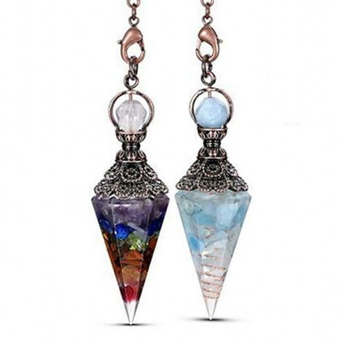 Natural 6 Facet Hexagonal Point Pendant Pendulum for Reiki Wicca