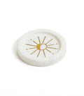 Indukala Round Moon Trinket Dish Incense Holder - White Carved Marble