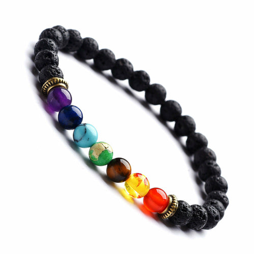 Lava Stone Chakra Bracelets
