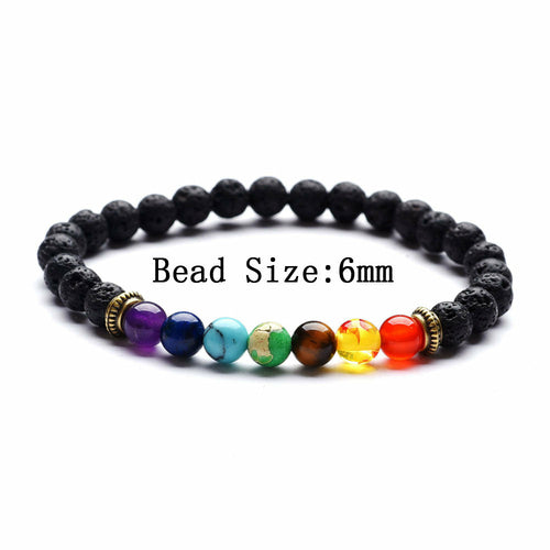 Lava Stone Chakra Bracelets