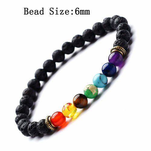 Lava Stone Chakra Bracelets