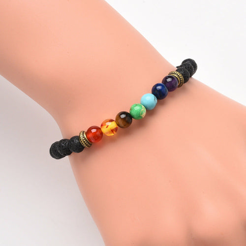 Lava Stone Chakra Bracelets