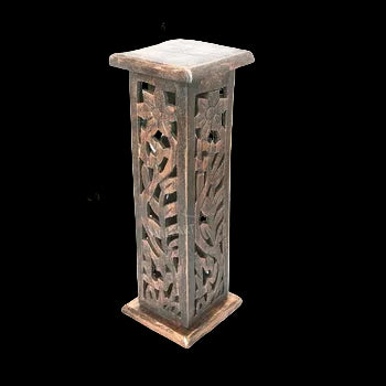 Fourfold mango wood incense stand for four sticks
