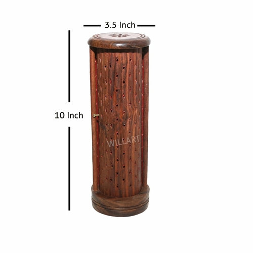 Brûleur d'encens cercueil en bois sculpté à la main, Porte-encens, Bâton d'encens