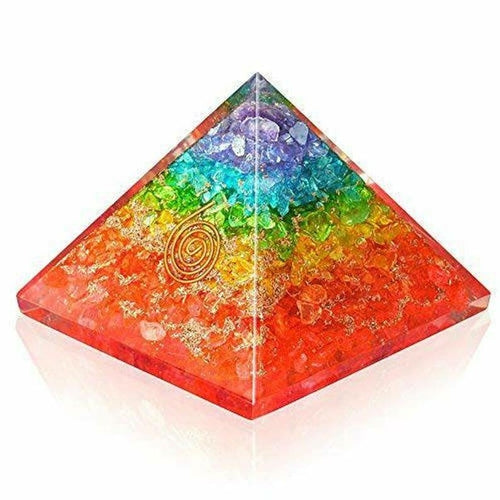 Seven Chakra Orgone Pyramid with Tree Of Life Symbol