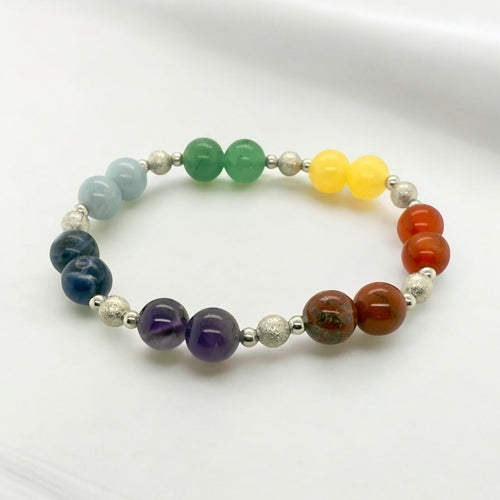 Viking Rune # 10 ISA” Bracelet – Black Onyx & Aqua Blue Tiger Eye -