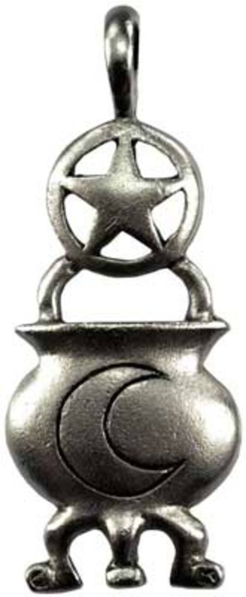 Pewter Pentagram & Cauldron Amulet — Cord Included | THE XIII HOUSE — product image 1