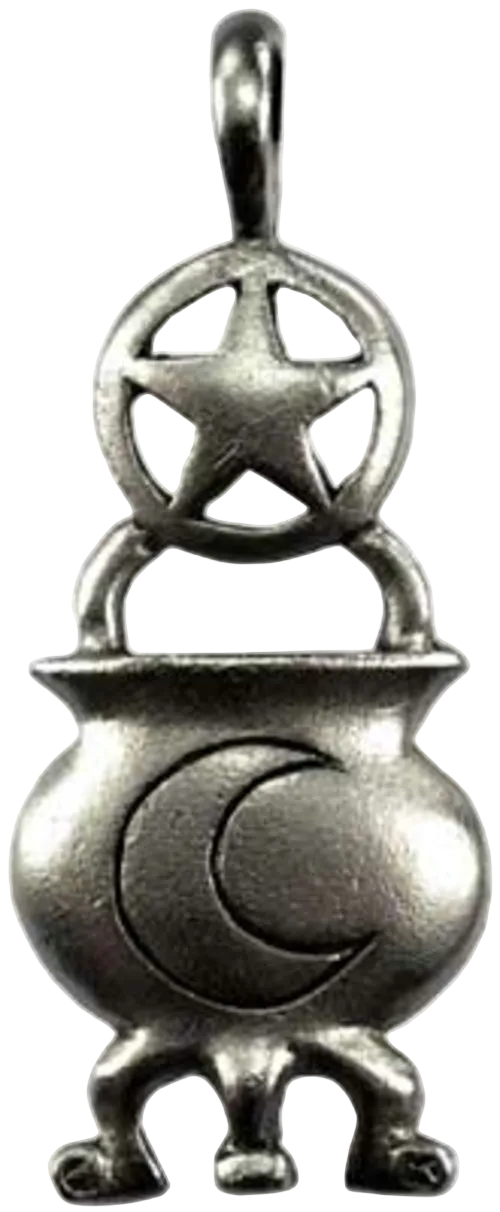 Pewter Pentagram & Cauldron Amulet — Cord Included | THE XIII HOUSE — product image 2