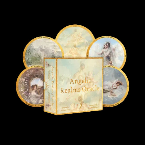 Round cards from the Angelic Realms Oracle Deck