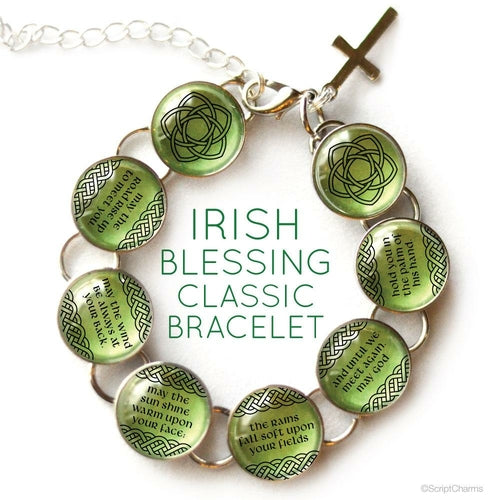 Irish Blessing Charm Bracelet – Stainless Steel or Silver-Plated