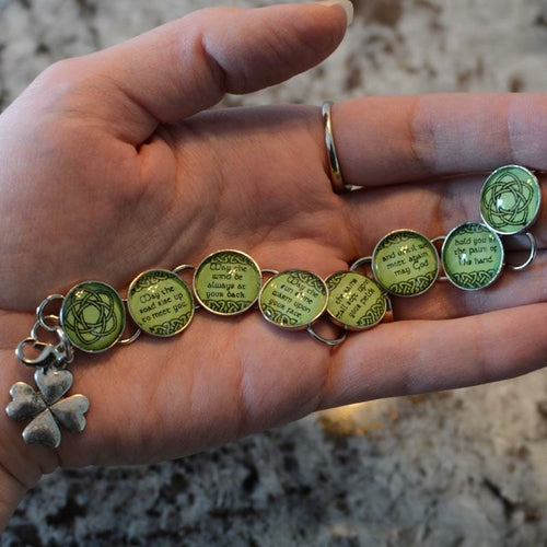 Irish Blessing Charm Bracelet – Stainless Steel or Silver-Plated
