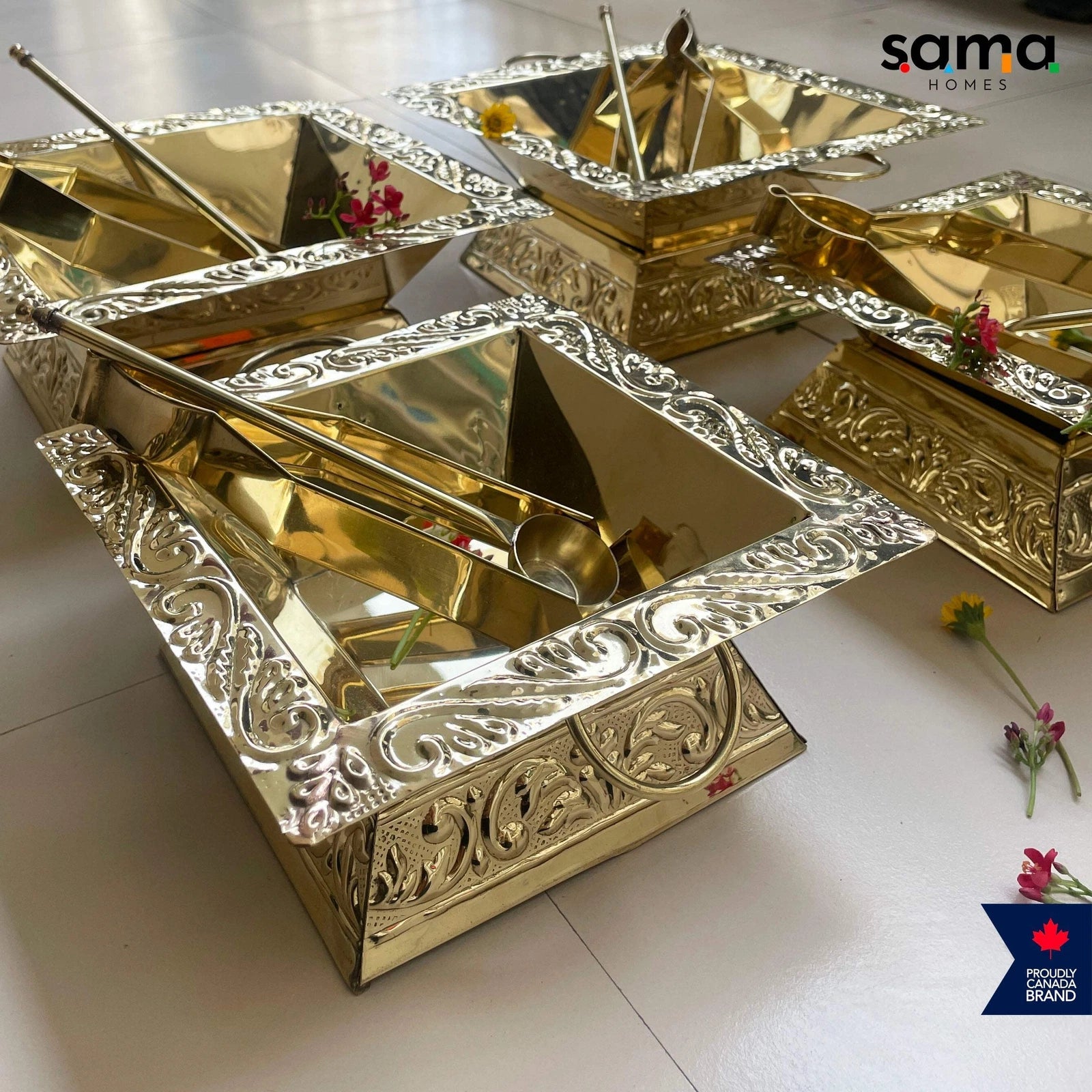 Brass Havan Kund Set for Pooja, Yagya, Agnihotra & Spiritual Rituals |