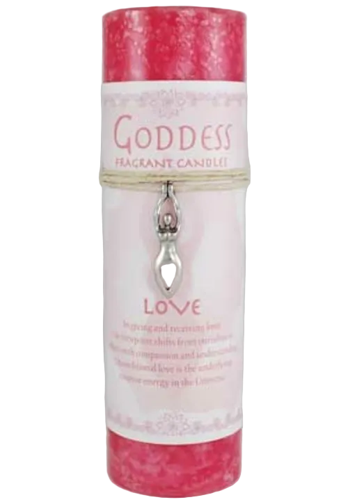 Pink Love Pillar Candle & Goddess Necklace — product image