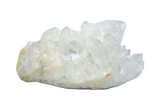 Kerzenhalter mit Quarzkristall-Cluster
