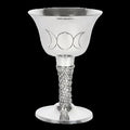 Triple Moon Metal Chalice — Silver-Tone Ritual Vessel — product image