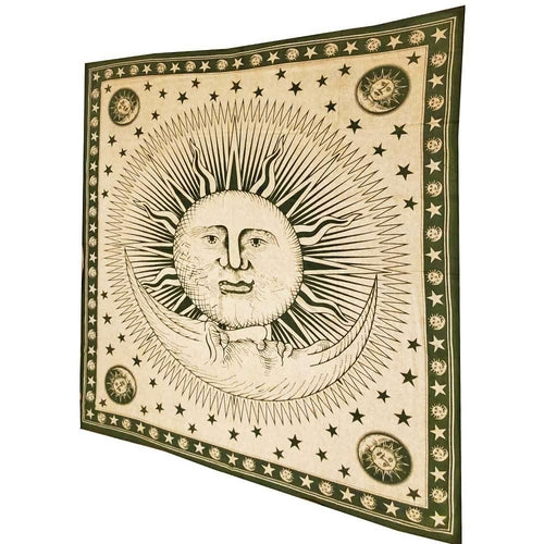 Wandteppich „Göttliche Sonne & Himmlische Mondsichel“ mit eigenem Design
