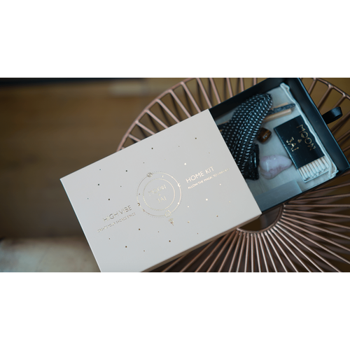 High Vibe Home Kit mit Selenit, Palo Santo, Copal, schwarzem Turmalin,