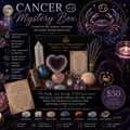 Cancer Mystery Box with curated crystals, rose quartz heart, amethyst, labradorite, sage and ritual treasures