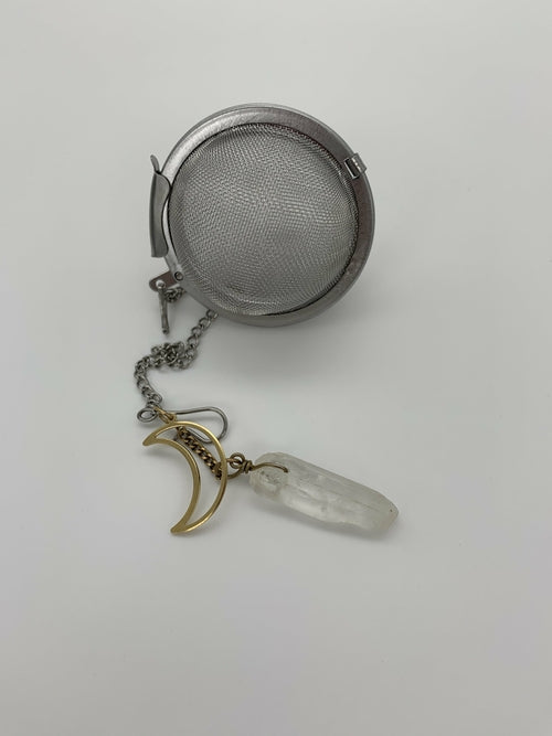 Quartz Crystal Tea Infuser — Crescent Moon Detail — product image 1