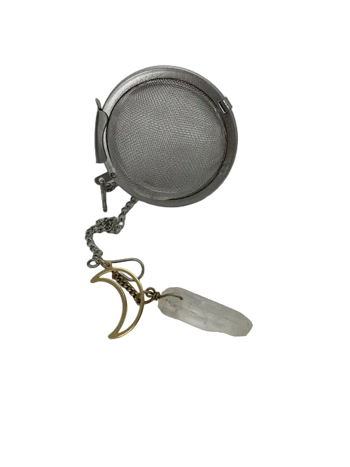 Quartz Crystal Tea Infuser — Crescent Moon Detail — product image 2