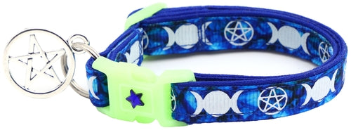Witch's Familiar on Sapphire Cat Collar