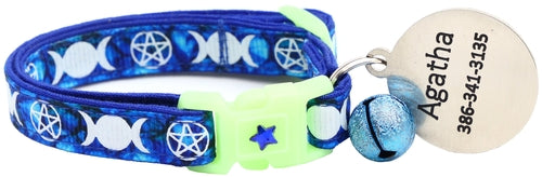 Witch's Familiar on Sapphire Cat Collar