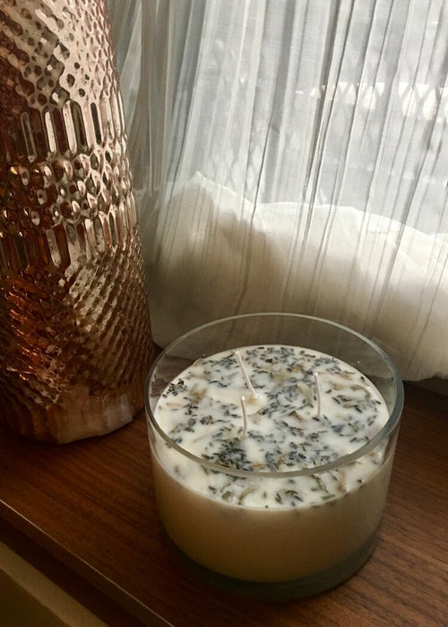 Lavendel + Weißer Salbei Aromatherapie 3 Dochte Große Sojawachs Kerze