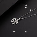 Silver Sagittarius zodiac pendant necklace with archer pendant