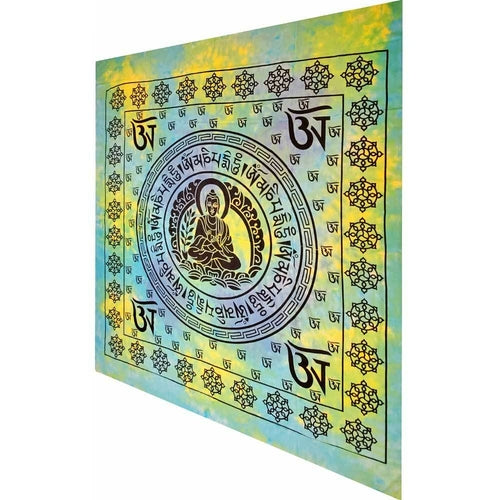 Buddhist Om Symbol Wandteppich Full Size mit Sieben Chakren