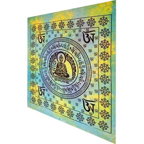 Aum & Seven-Chakra Cotton Tapestry — 90 × 80 in | THE XIII HOUSE — product image 1