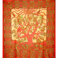 Crescent Moon Garden Art Botanical Border Print Fabric Wall Tapestry