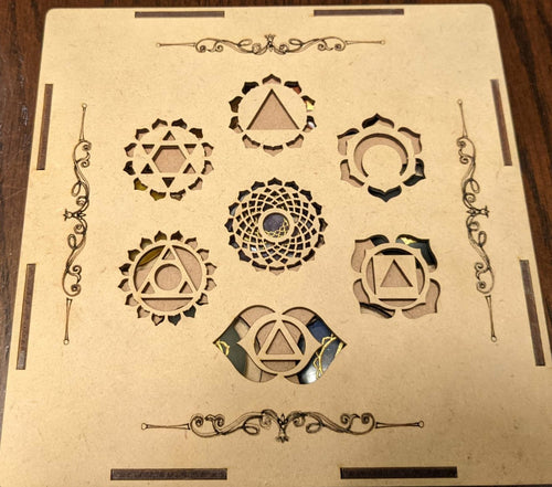 7 Stone Chakra Set Palm Stones Engraved Healing Stones Reiki Healing