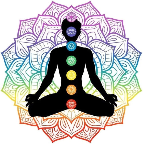 Selenite Charging Seven Chakra Coaster – Engraved Healing Plate