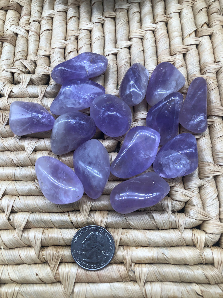 Polished lavender amethyst stones
