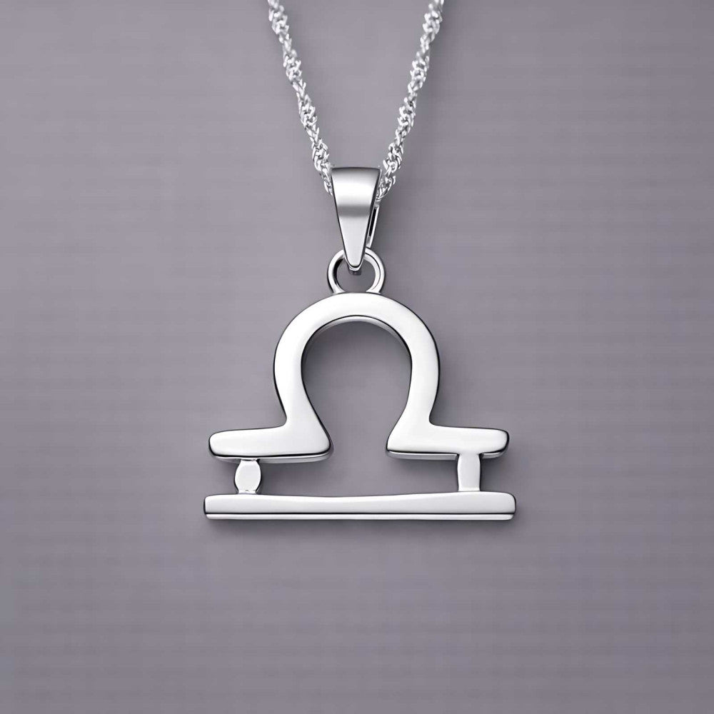 Libra Sterling Silver Zodiac Necklace — product image