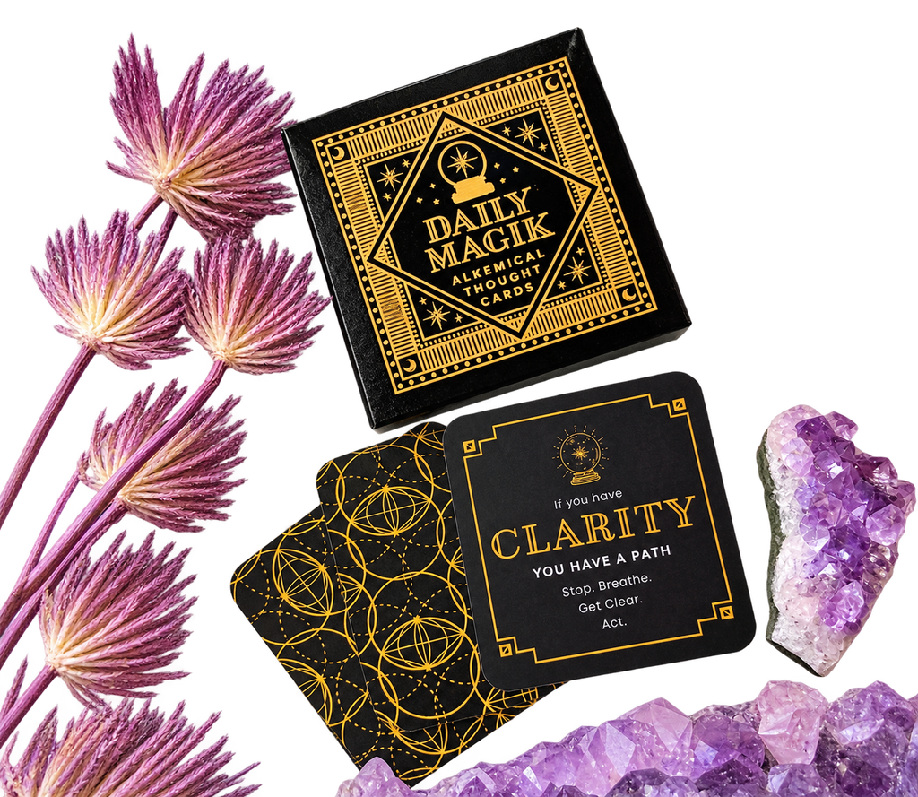 Daily Magik Card Set with Clarity card and amethyst