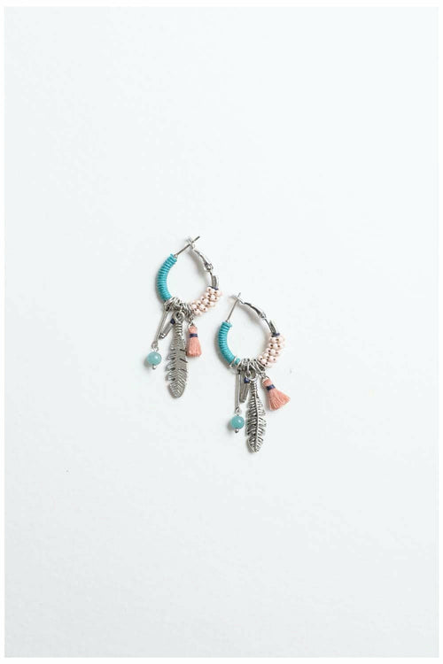 Dainty Feather Hoop Earrings🩵