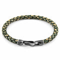 Petrol Green Skye Silver and Braided Leather Bracelet