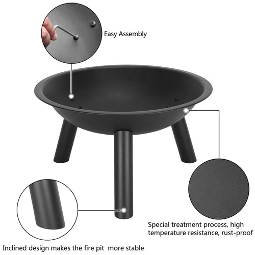22" Iron Fire Pit Bowl